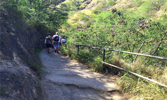 Hiking up Diamond Head 