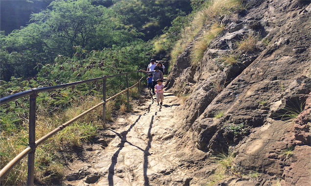 Hiking up Diamond Head 